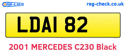LDA182 are the vehicle registration plates.
