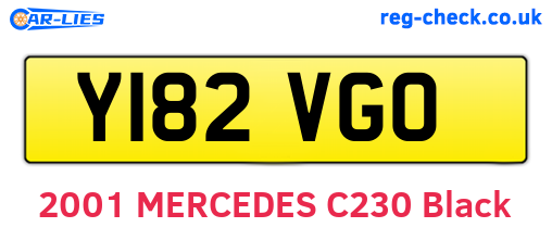 Y182VGO are the vehicle registration plates.