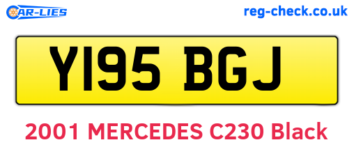 Y195BGJ are the vehicle registration plates.