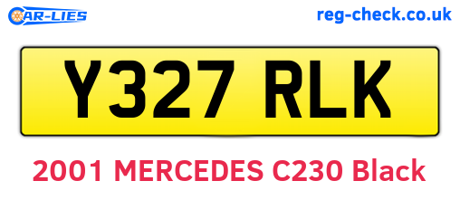 Y327RLK are the vehicle registration plates.