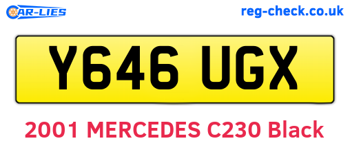 Y646UGX are the vehicle registration plates.
