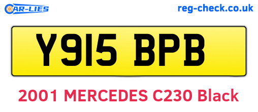 Y915BPB are the vehicle registration plates.
