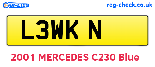 L3WKN are the vehicle registration plates.