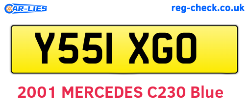 Y551XGO are the vehicle registration plates.