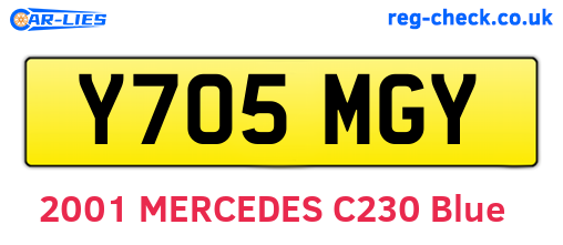 Y705MGY are the vehicle registration plates.