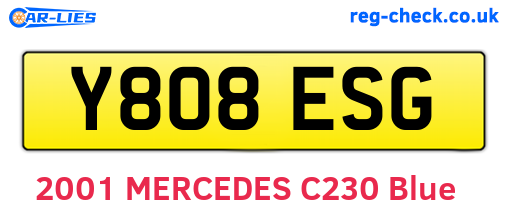 Y808ESG are the vehicle registration plates.