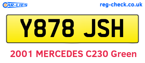 Y878JSH are the vehicle registration plates.