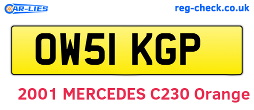 OW51KGP are the vehicle registration plates.