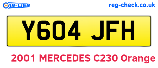 Y604JFH are the vehicle registration plates.