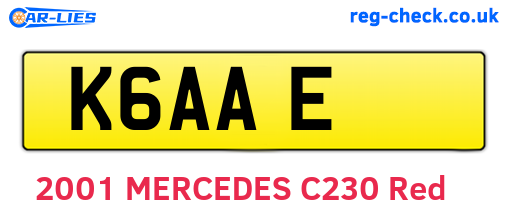 K6AAE are the vehicle registration plates.