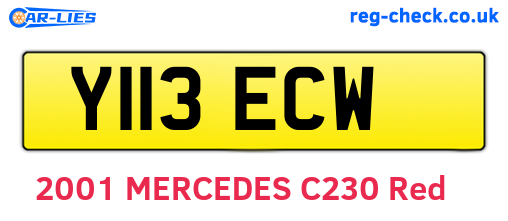 Y113ECW are the vehicle registration plates.
