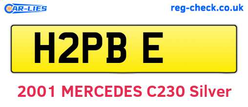 H2PBE are the vehicle registration plates.