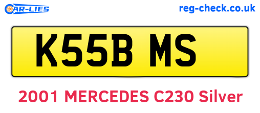 K55BMS are the vehicle registration plates.