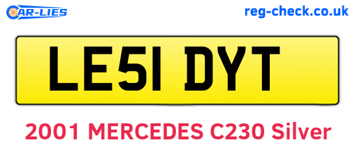 LE51DYT are the vehicle registration plates.