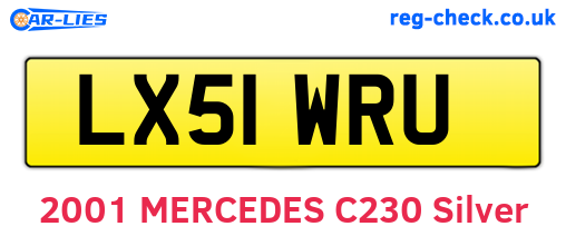 LX51WRU are the vehicle registration plates.