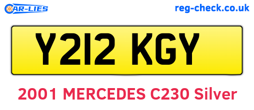 Y212KGY are the vehicle registration plates.