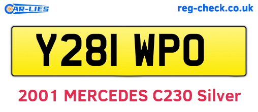 Y281WPO are the vehicle registration plates.