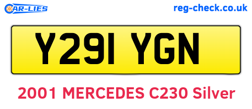 Y291YGN are the vehicle registration plates.