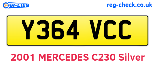 Y364VCC are the vehicle registration plates.