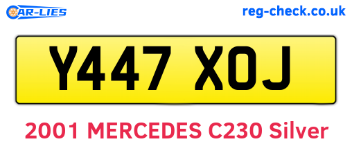 Y447XOJ are the vehicle registration plates.