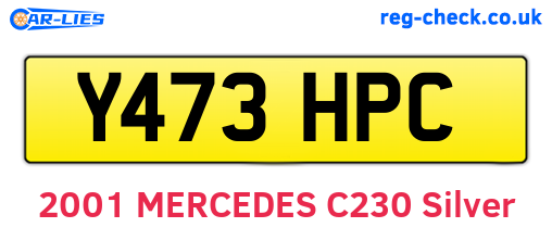 Y473HPC are the vehicle registration plates.