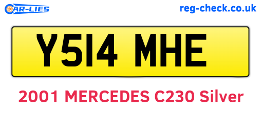 Y514MHE are the vehicle registration plates.