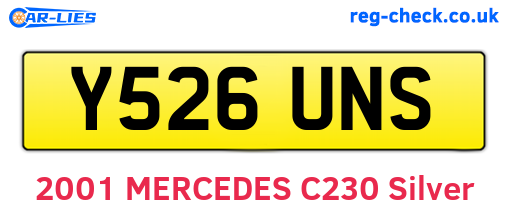 Y526UNS are the vehicle registration plates.