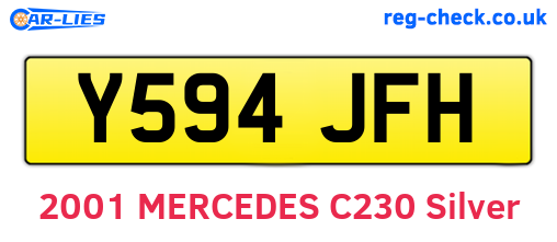 Y594JFH are the vehicle registration plates.