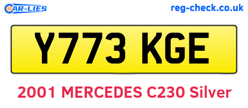 Y773KGE are the vehicle registration plates.