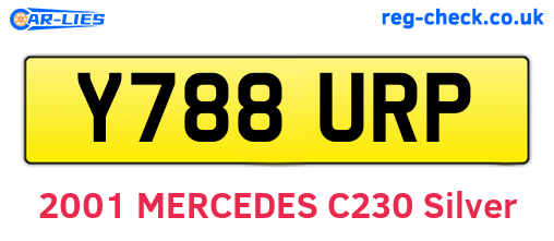 Y788URP are the vehicle registration plates.