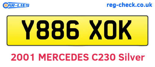 Y886XOK are the vehicle registration plates.