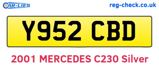 Y952CBD are the vehicle registration plates.