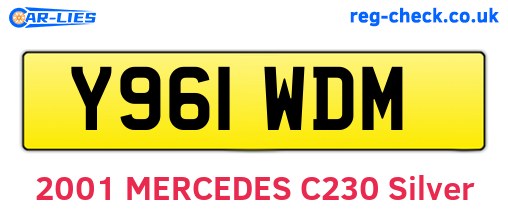 Y961WDM are the vehicle registration plates.
