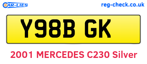 Y98BGK are the vehicle registration plates.