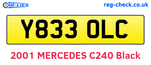 Y833OLC are the vehicle registration plates.