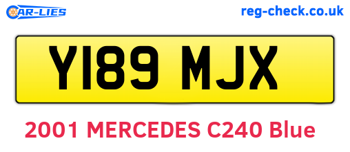 Y189MJX are the vehicle registration plates.