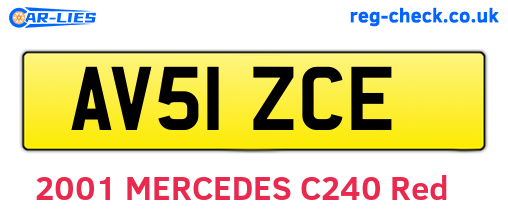AV51ZCE are the vehicle registration plates.