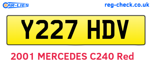 Y227HDV are the vehicle registration plates.