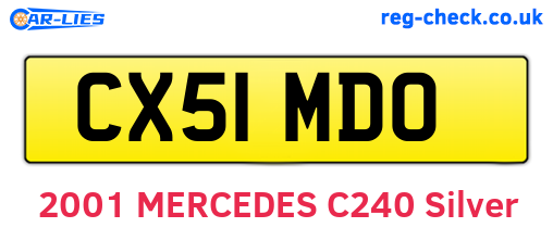 CX51MDO are the vehicle registration plates.