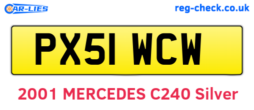 PX51WCW are the vehicle registration plates.