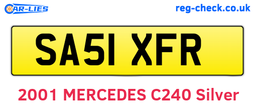 SA51XFR are the vehicle registration plates.