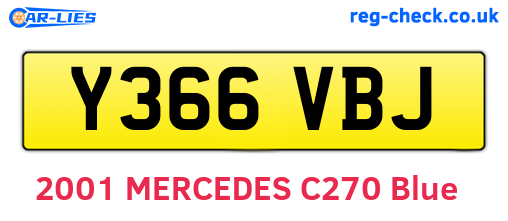 Y366VBJ are the vehicle registration plates.