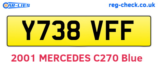 Y738VFF are the vehicle registration plates.