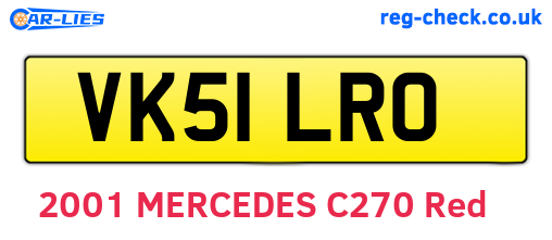 VK51LRO are the vehicle registration plates.
