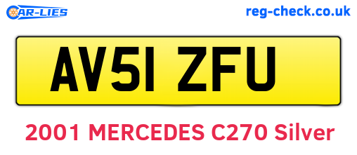 AV51ZFU are the vehicle registration plates.