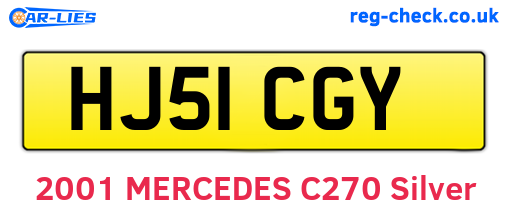 HJ51CGY are the vehicle registration plates.