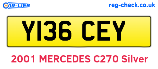 Y136CEY are the vehicle registration plates.