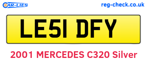 LE51DFY are the vehicle registration plates.