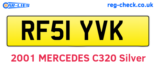 RF51YVK are the vehicle registration plates.