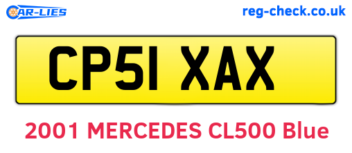 CP51XAX are the vehicle registration plates.